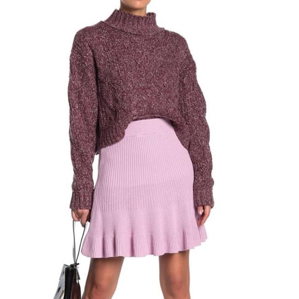 Free People Purple Solid Gold Skirt - Picture 2 of 7